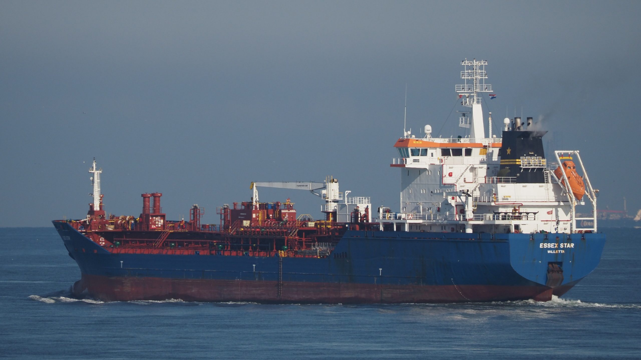 Oil products tanker departing port